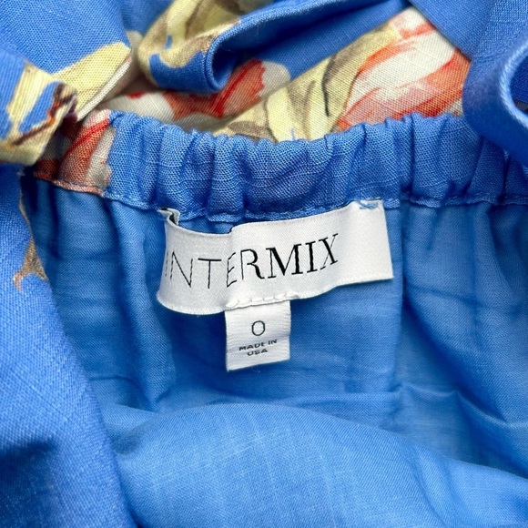 Intermix Mitzie Floral Sleeveless Dress Blue Maxi Tie Back Cutout Size 0 - Picture 8 of 10